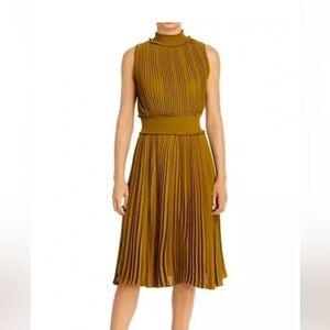 Nanette by Nanette Lepore Elegant Mustard Pleated Dress